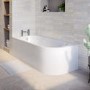 Jersey J Shaped Left Hand Bath with Bath Panel - 1700mm x 750mm 