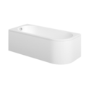 J Shape Shower Bath Left Hand with Front Panel & Chrome Bath Screen  with Towel Rail 1700 x 750mm - Jersey