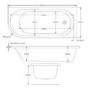 J Shape Shower Bath Left Hand with Front Panel & Chrome Bath Screen  with Towel Rail 1700 x 750mm - Jersey