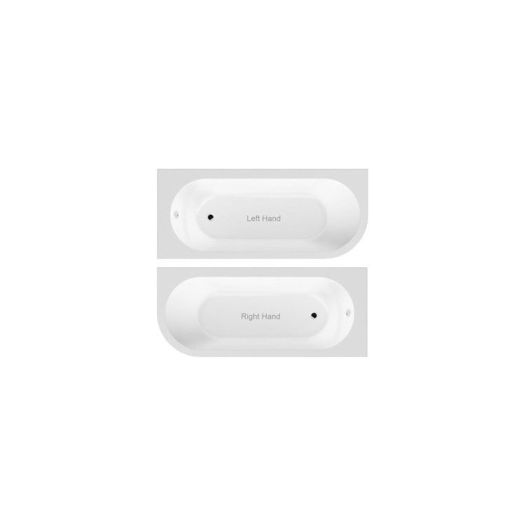 Jersey J Shaped Right Hand Bath 1700mm x 750mm with Front Panel and 1450mm Chrome Bath Screen