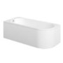 Jersey J Shaped Right Hand Bath 1700mm x 750mm with Front Panel and 1450mm Chrome Bath Screen