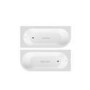 J Shape Shower Bath Left Hand with Front Panel & Chrome Bath Screen with Towel Rail 1700 x 750mm - Jersey