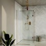 1400x900mm Bronze Wet Room Shower Screen Enclosure with 350mm Flipper Panel - Live Your Colour