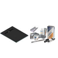 1400x900mm Wet Room Tileable Shower Tray with Wet Room Install &  Linear Waste Drainage Kit