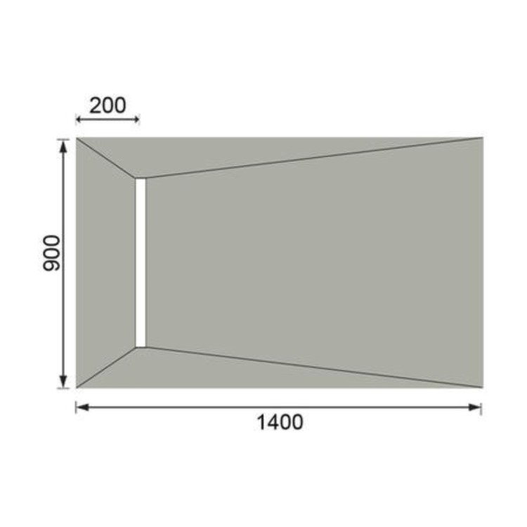 1400x900mm Wet Room Tileable Shower Tray with Wet Room Install & Linear Waste Drainage Kit