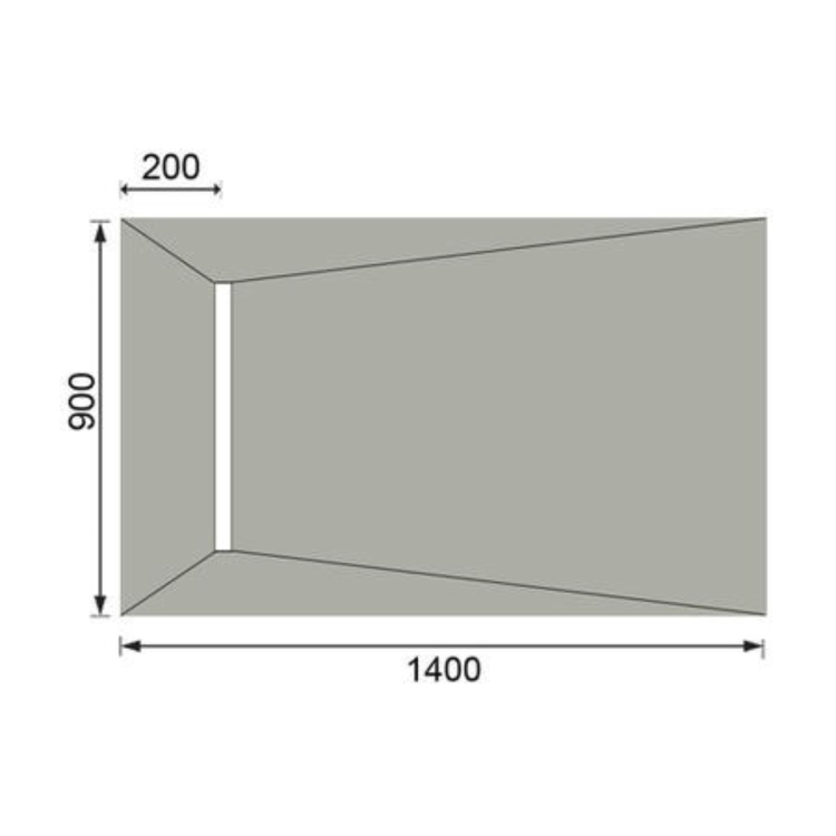 1400x900mm Wet Room Tileable Shower Tray with Wet Room Install &  Linear Waste Drainage Kit