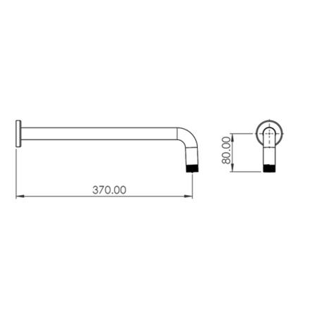 250mm Black Round Wall Mounted Shower Head