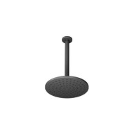 250mm Black Round Rainfall Shower Head with Ceiling Arm 250mm Black Round Rainfall Shower Head with Ceiling Arm