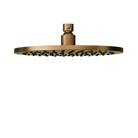 250mm Brushed Bronze Round Rainfall Shower Head with Ceiling Arm