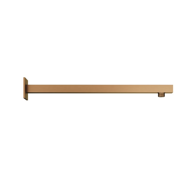 250mm Brushed Bronze Square Rainfall Shower Head with Wall Arm