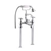 Chrome Freestanding Bath Shower Mixer and Basin Tap Set - Oxford