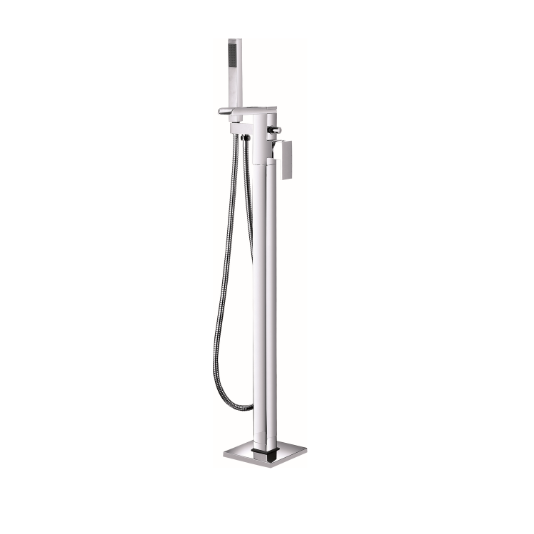 Chrome Tall basin tap and freestanding bath filler tap pack - Quadra
