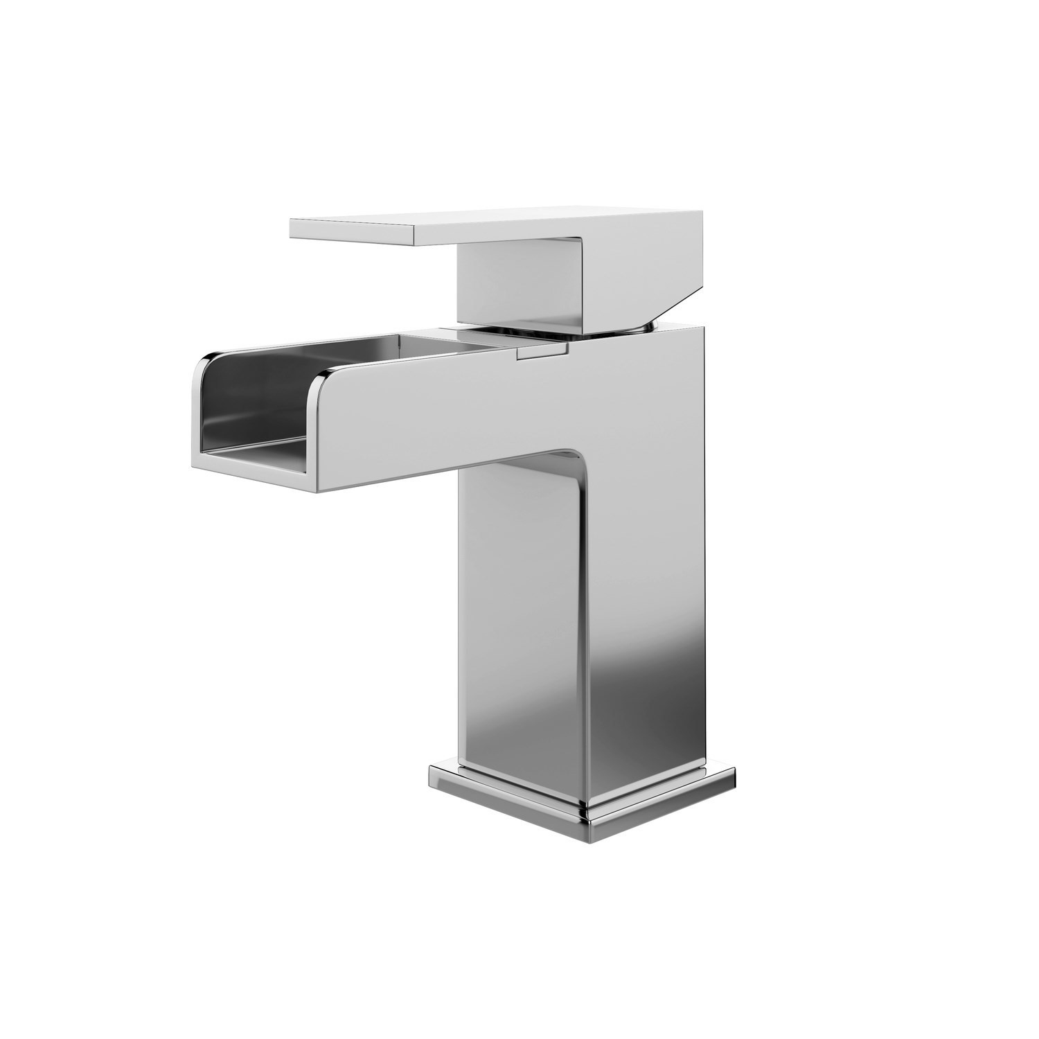 Chrome Mono Waterfall Basin Mixer Tap - Quadra