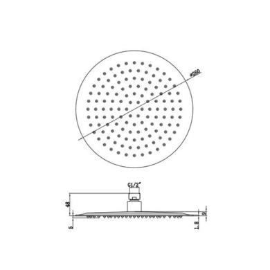 200mm Chrome Ultra Slim Round Rainfall Shower Head with Wall Arm