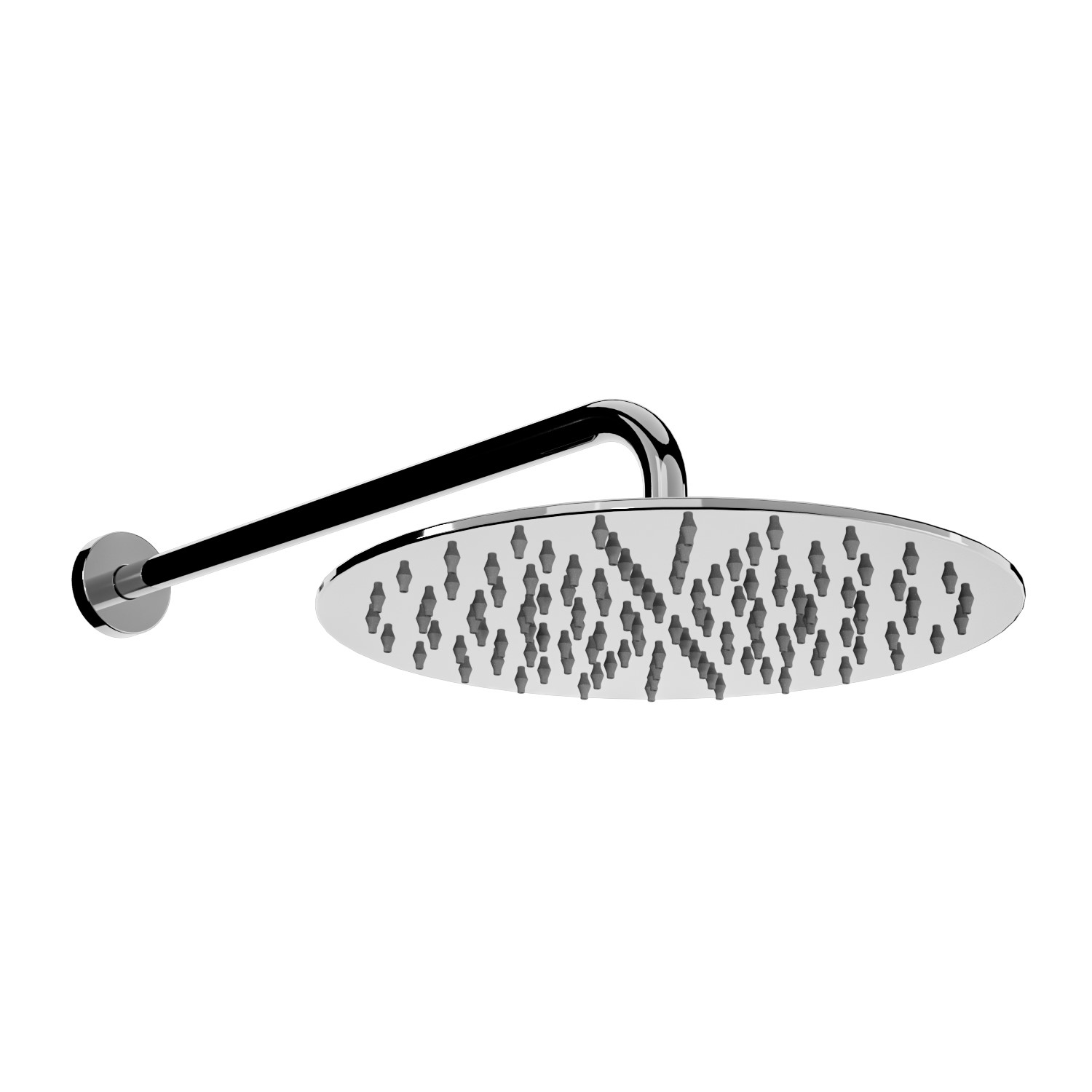 200mm Ultra Slim Round Shower Head with Wall Arm