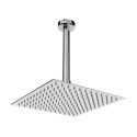 BUN/BeBa_26742/78241 200mm Chrome Ultra Slim Square Rainfall Shower Head with Ceiling Arm