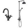 Camden Matt Black Shower and Tap Pack