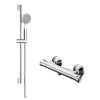 Thermostatic Mixer Bar Shower with Slide Rail Kit &amp; Round Handset - Eco Style