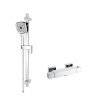 Thermostatic Mixer Bar Shower with Slide Rail &amp; Square Handset - Cube