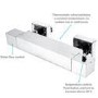 Chrome Thermostatic Square Bar Mixer Shower Set with Slide Rail Kit - Cube
