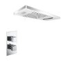 Chrome Single Outlet Thermostatic Mixer Shower with Rectangular Wall Mounted Shower Head - Cube