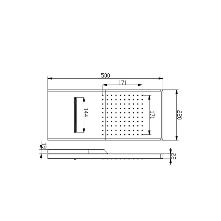 Chrome Rectangular Rainfall Shower Head