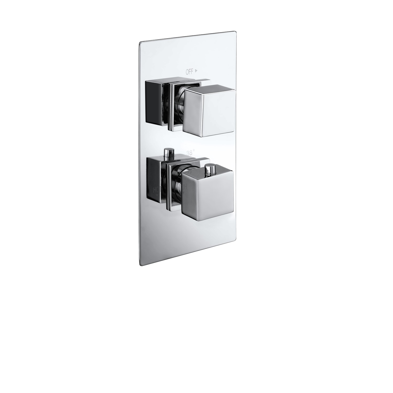 Cube square twin shower valve - 1 outlet