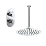 Chrome Single Outlet  Ceiling Mounted Thermostatic Mixer Shower Set  - Flow