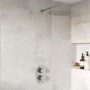 Flow Concealed Round 1 Outlet Shower Valve with 300mm Ultra Slim Shower Head and Wall Arm