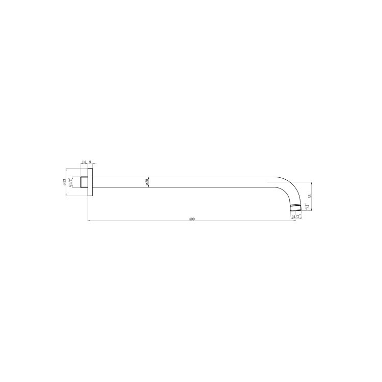 Flow Concealed Round 1 Outlet Shower Valve with 300mm Ultra Slim Shower Head and Wall Arm