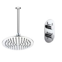 Concealed Thermostatic Mixer Shower with Slim Ceiling Shower Head - Flow