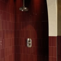 Chrome 1 Outlet Ceiling Mounted Thermostatic Mixer Shower Set - Cambridge