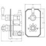 Chrome Single Outlet Ceiling Mounted Thermostatic Mixer Shower Set - Cambridge