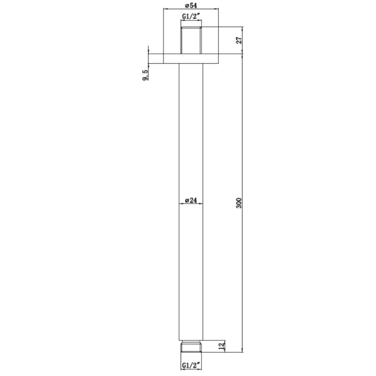 Chrome 1 Outlet Ceiling Mounted Thermostatic Mixer Shower Set - Cambridge