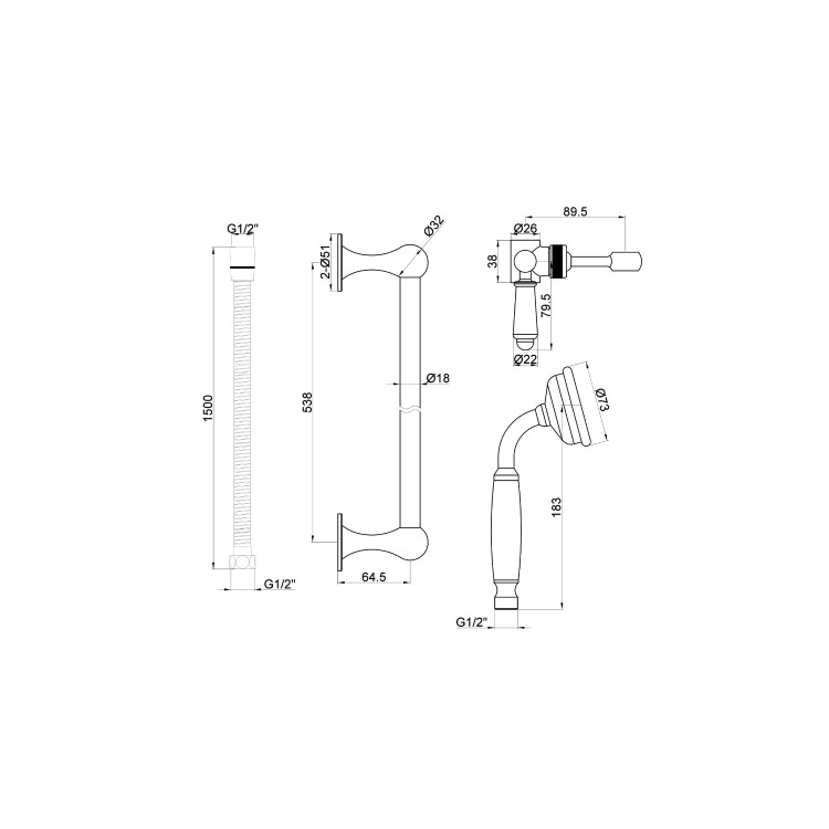 GRADE A1 - Traditional Slide Rail Kit with Handset