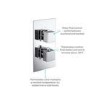 Chrome Dual Outlet Ceiling Mounted Thermostatic Mixer Shower Set with Hand Shower - Cube