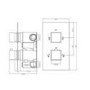 Chrome Dual Outlet Ceiling Mounted Thermostatic Mixer Shower Set with Hand Shower - Cube