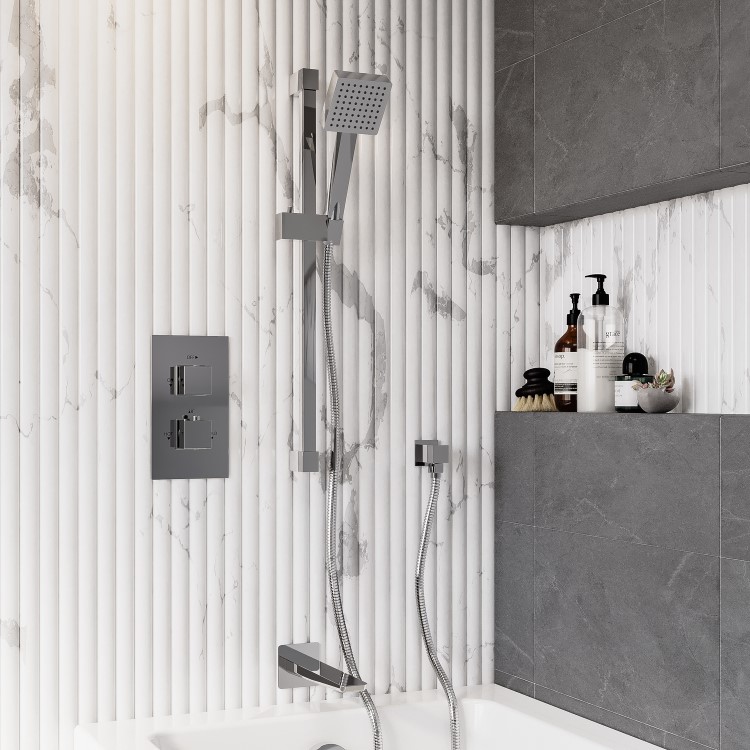 Chrome Shower Slide Rail Kit - Zana