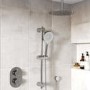 Chrome 2 Outlet  Ceiling  Mounted Thermostatic Mixer Shower Set with Hand Shower - Flow