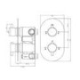 Chrome Dual Outlet Ceiling  Mounted Thermostatic Mixer Shower Set with Hand Shower - Flow