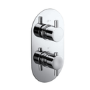 Chrome 2 Outlet Thermostatic Bath Mixer Shower Set With 300mm Wall Mounted Shower Head and Bath Filler Spout - Arissa
