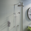 Chrome Concealed Traditional Shower Mixer with Dual Control &amp; Round Wall Mounted Head and Handset - Cambridge