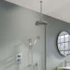 Chrome Concealed Traditional Shower Mixer with Dual Control &amp; Round Ceiling Mounted Head and Handset - Cambridge