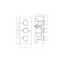 Chrome Dual Outlet Thermostatic Mixer Shower with Square Ceiling Mounted Shower Head and Handset - Cube