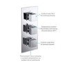 Chrome Dual Outlet Thermostatic Mixer Shower with Square Ceiling Mounted Shower Head and Handset - Cube