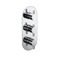 Chrome 2 Outlet Concealed Thermostatic Shower Valve with Triple Control - Flow Chrome 2 Outlet Concealed Thermostatic Shower Valve with Triple Control - Flow