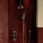Chrome 2 Outlet Ceiling Mounted Thermostatic Mixer Shower Set with Hand Shower - Cambridge