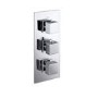 Chrome Dual Outlet Ceiling Mounted Thermostatic Mixer Shower  with Hand Shower & Overflow Bath Filler - Cube
