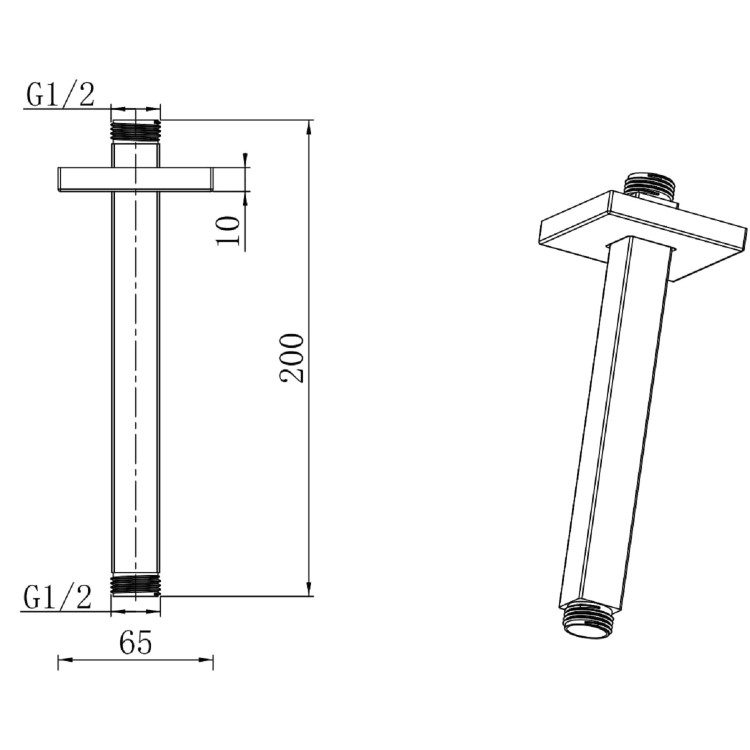 400mm Square Ultra Slim Ceiling Rain Shower Head