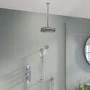 Chrome Concealed Traditional Shower Mixer with Dual Control & Round Ceiling Mounted Head and Handset - Cambridge
